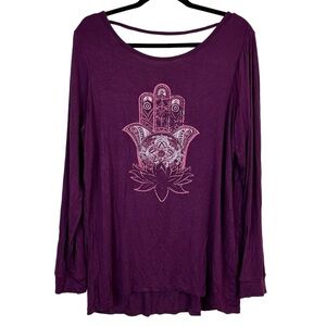 GAIAM Hamsa Hand Lotus Oversized Yoga Tunic Size L 🔥